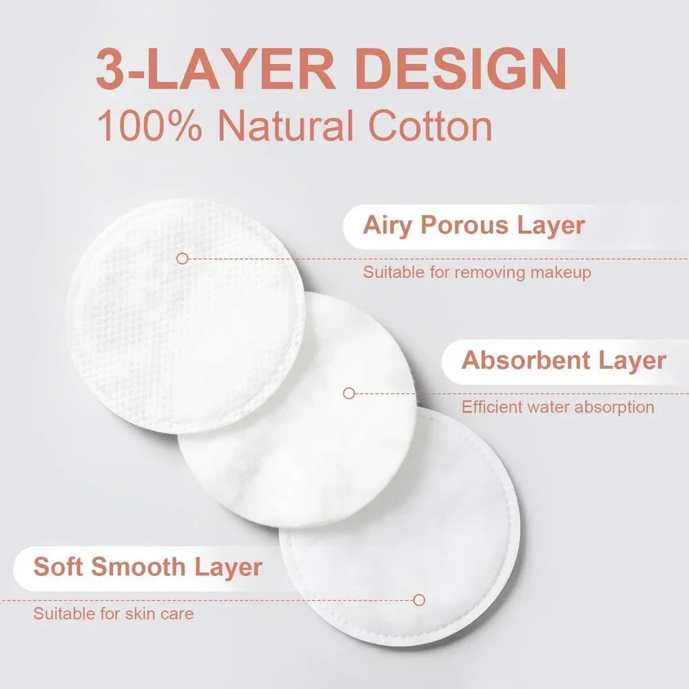 *3 FOR $9*NEW Garrelett Cotton Round Acrylic Bamboo Lid Clear Bathroom Dispenser